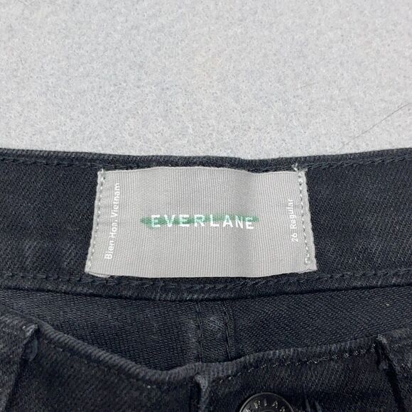 Everlane Jeans Womens 26 Regular Black Wash Skinny Fit Ankle Denim‎ Stretch - Picture 7 of 11